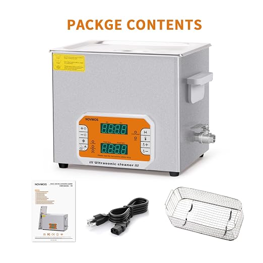 Ultrasonic Cleaner,10L 240W Touch Screen Control Ultrasonic Cleaning Machine with Timer&Heater,Sonic Cleaner for Carburetors,Parts,Chain Cleaning (Including Baskets)
