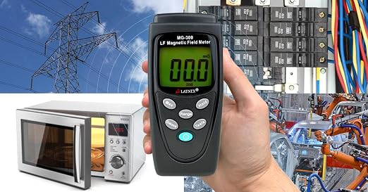 LATNEX MG-300 LF Magnetic Field Meter, Measures EMF from High-Power Transmission Lines, Appliances, Electrical Wires - Perfect for EMF Home Inspections