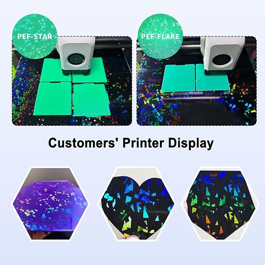 256x268mm PEF+PEY Holographic Build Plate for Anycubic Kobra 3 V2/Kobra 3/Combo/ACE Pro, Rainbow Confetti PEF+Galaxy PEY Spring Steel Plate Print Bed for Anycubic Kobra 3 3D Printer