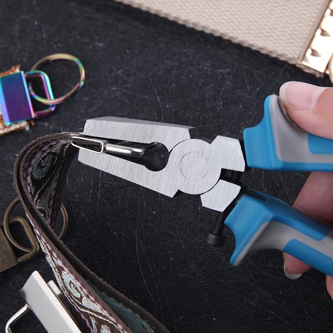 SPEEDWOX 6 Inch Glass Breaking Pliers with Rubber Tips Flat Jaws Key Fob Pliers for Key Fob Hardware Mirror Stained Work Mosaics Breaking Tool Glass Rubber Plier