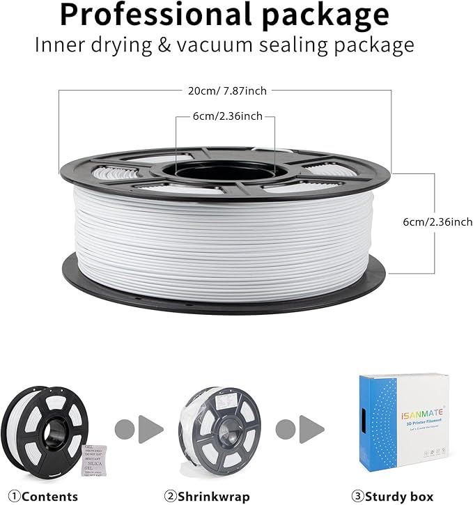 iSANMATE ASA Filament 1.75mm Grayish White 1KG, UV & Weather Resistant 3D Printer Filament Perfect for Outdoor Functional Parts, Dimensional Accuracy +/- 0.02mm, 1kg Spool (2.2lbs)