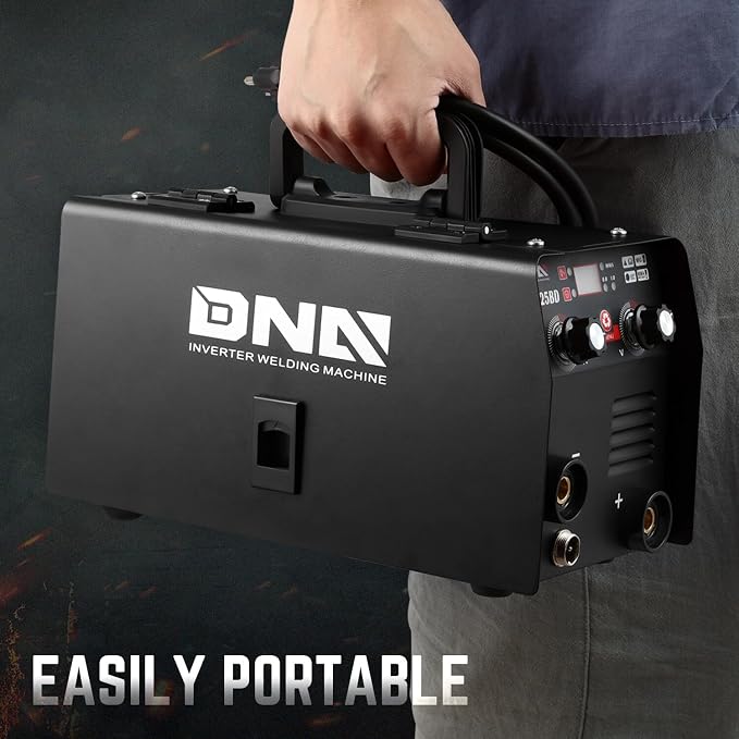 DNA Motoring 125A/110V Flux Core MIG Welder, Gasless MIG/Lift TIG/Stick Welder, 3 in 1 Portable Welding Machine, IGBT Inverter Welder for Home DIY, Garage, w/LED Digital Display, Black, TOOLS-00377