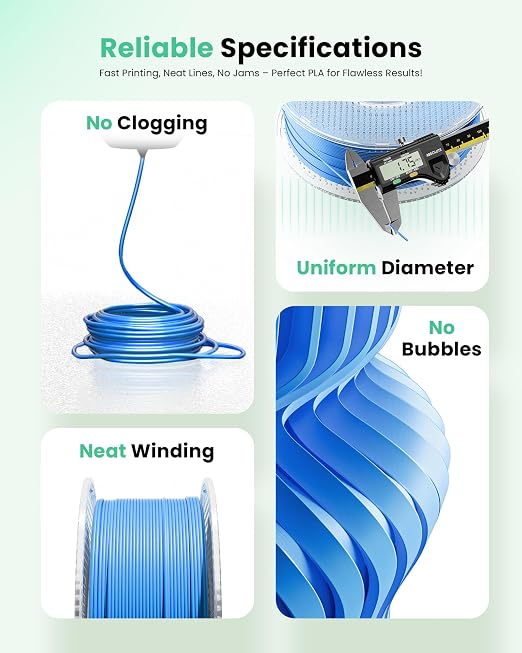PLA Filament 1.75mm PLA 3D Printer Filament(Refill),1kg Refill for Reusable Spools(2.2lbs),Premium Quality 3D Printing Filament for Bambu lab 3D Printers,Dark Blue
