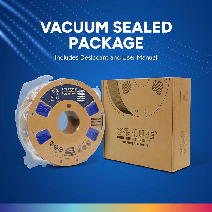 OVERTURE PLA Plus (PLA+) Filament 1.75mm, Stronger & More Durable, Professional Toughness 3D Printer Filament 1kg (2.2lbs), High Precision +/- 0.02mm, Tangle-Free (Dark Blue)