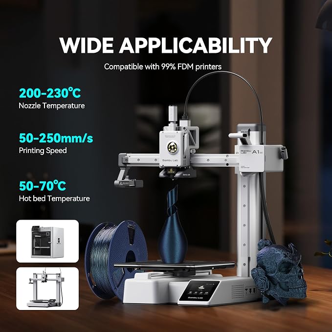 SUNLU Galaxy PLA 3D Printer Filament, Sparkling and Dazzling PLA Filament 1.75mm, Neatly Wound 3D Filament, Colorful Black, Dimensional Accuracy +/-0.02mm, 1KG Spool.(PLA Galaxy)