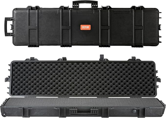 VEVOR Rifle Case, Rifle Hard Case with 4 Layers Fully-protective Foams, Lockable Hard Gun Case with Wheels, IP67 Waterproof & Crushproof, for Rifles or Shotguns