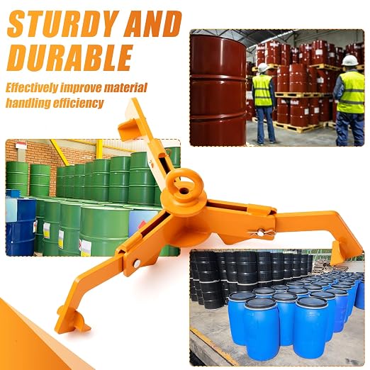1pcs Open & Closed Head Drum Lifter 1600 lb Capacity, Lifter for 30-55 Gallon Barrel Steel Plastic Drums