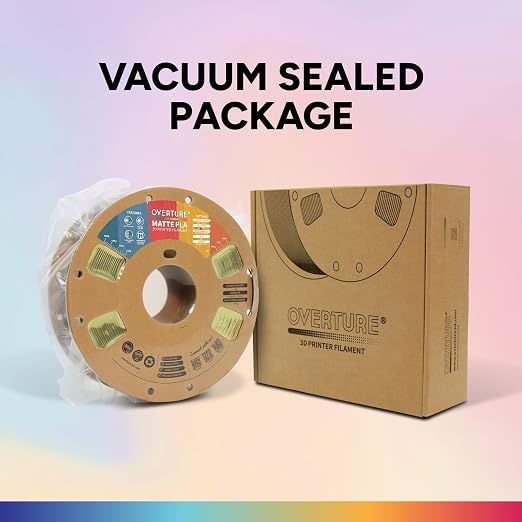 OVERTURE Matte PLA 1.75mm, Low Warp & Smooth Finish 3D Printer Filament | Frosted Matt Finish Hides Layer Lines, 1kg Spool (2.2lbs) Cardboard Spool, Fit Most FDM Printer (Matte Bamboo Green)