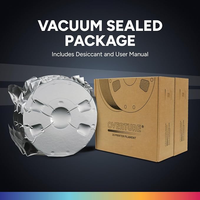 OVERTURE PETG Filament 1.75mm Bundle 2kg, High Speed 3D Printer Filament, Neatly Wound & Clog-Free, 2 Pack 1kg(2.2lbs), Accuracy +/- 0.02mm, Fit Most FDM Printers (Black+Transparent)