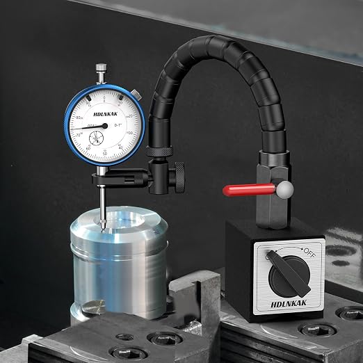HDLNKAK New Dial Indicator 0-1'' with Magnetic Base, Dial Indicator Tools Set for Alignment, 0.001" Accuracy Measurement Tool with Flex Arm Base and Indicator Combo( Blue Dial Indicator)