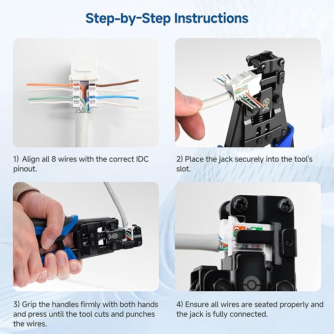 Cable Matters Rapid-Install Crimp Tool for Cable Matters Rapid-Install Cat6 Keystone Jacks with Model 180070 (Not compatible with Model 180005 Series Keystones)