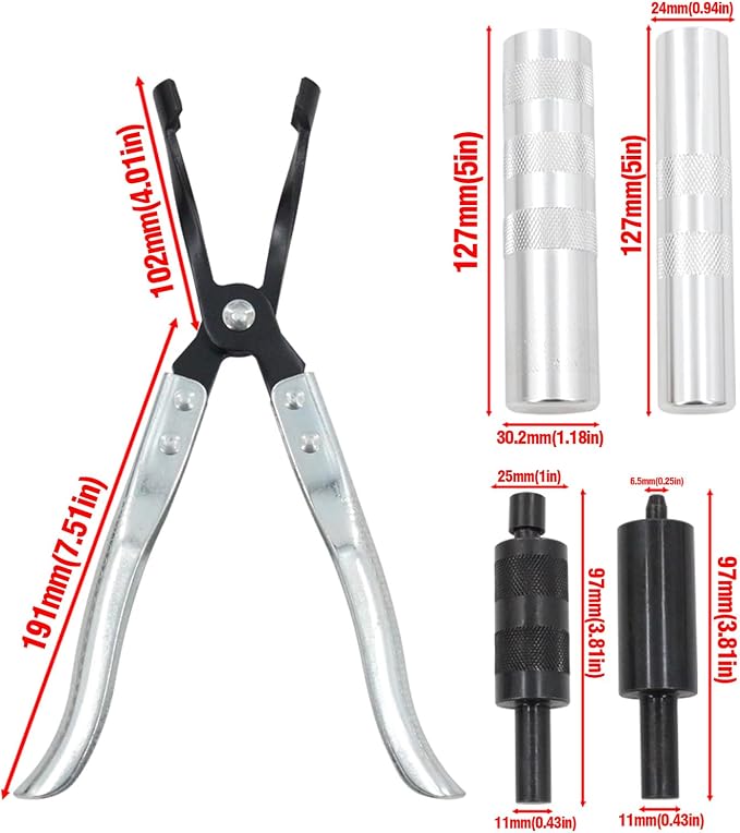 36050 & HW0107 Valve Tool Set – Valve Keeper Remover/Installer + Valve Seal Pliers, Fits Toyota 4-Cylinder & Chrysler New World Engines (4.5-7.5mm/5/16"-3/8" Valve Stems)