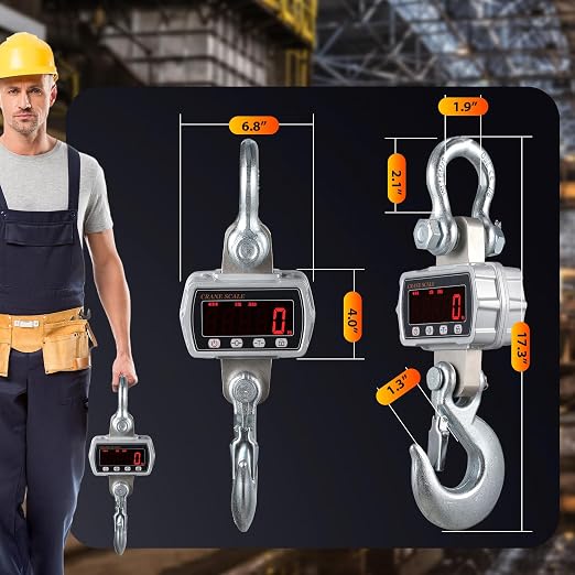 CGOLDENWALL Digital Crane Scale 6600lb Industrial Hanging Scale Handheld Hoist Scale kg lb Switchable 3000kg Wild Game Scale for Farms, Hunting and Livestock