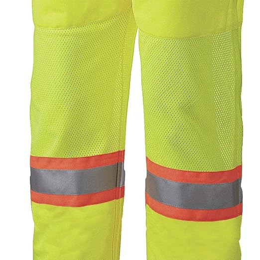 Pioneer High Visibility, Polyester Knit Traffic Safety Coverall with Mesh Ventilation Panels, Reflective Tape, Leg Zippers, Yellow/Green, Unisex, 5XL, V1070160U-5XL