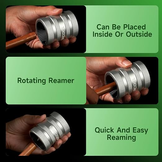 WIPCOOL Deburring Tool for Copper/PVC Pipe, PlumbingTools, 1/4" to 1-3/8"Inner Outer Hard Tube Chamfering Tool Outer Pipe Reamer, Copper Pipe Cleaner