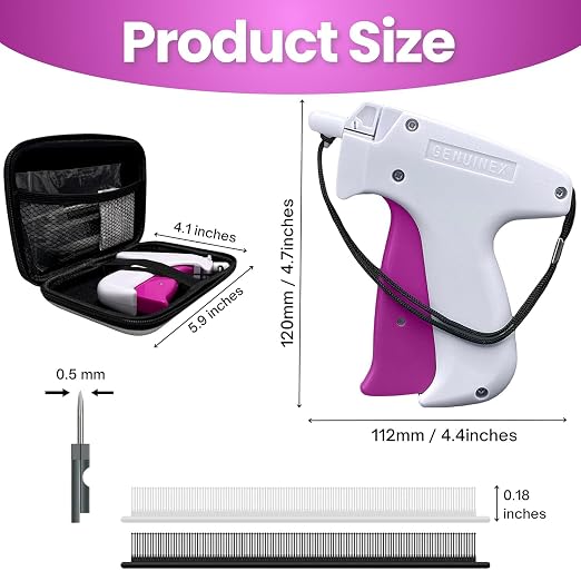 Stitch Gun for Clothes – A Complete Kit with 3000 Fasteners, 2 Needles & EVA Carrying Case. Handheld Tagging Gun for Clothing & Fabric-Friendly Stitchy Stitch Gun for Hemming, Quilting & Quick Repairs