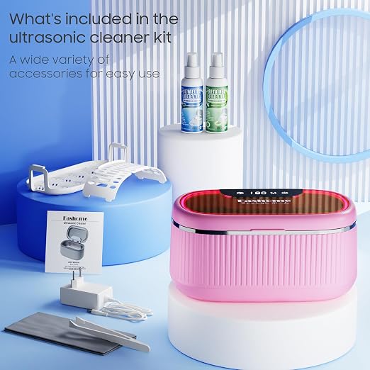 45kHz Ultrasonic Jewelry Cleaner for Rings, Necklaces & Glasses | Safely Cleans Jewelry & Silver • 20oz Capacity • 304 Stainless Steel Tank • 3 Power Modes • Degas Mode