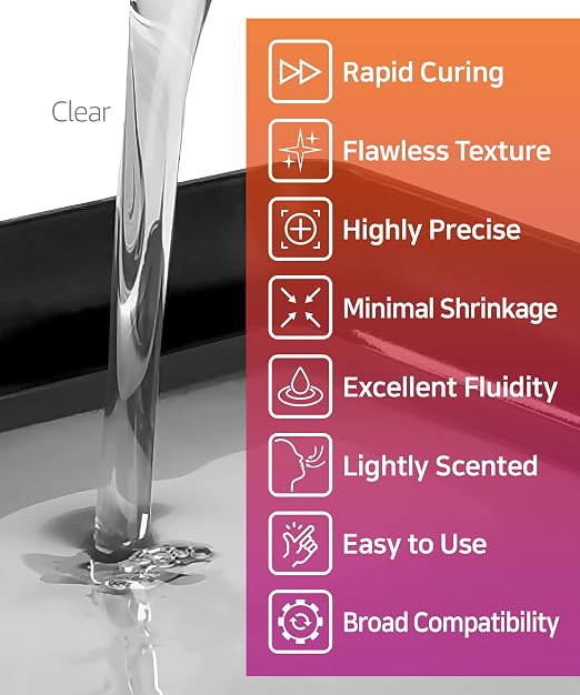 SuperElastic 3D Printer Resin, Softness 60A Simulating Soft Silicone, Made in Korea by 3DMaterials (5000g, Clear)