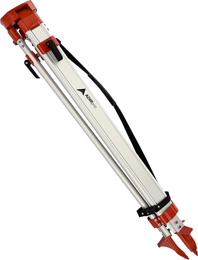 AdirPro Laser Level Tripod - Universal Heavy Duty Survey & Transit Tripod - 5/8" x 11" Thread - Quick Clamp - Aluminum Construction for Lasers & Levels (Orange)