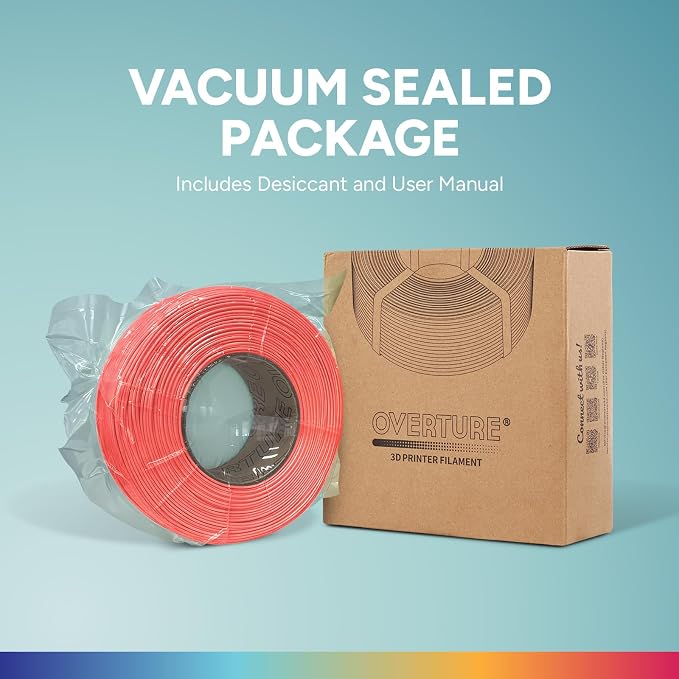 OVERTURE High Speed PLA Filament Refill 1.75mm, Rapid PLA Spoolless 3D Printing Filament, 1kg (2.2lb) Refilament for Bambu Lab, Accuracy +/- 0.02mm, Fit Most FDM Printers (Fresh Red)
