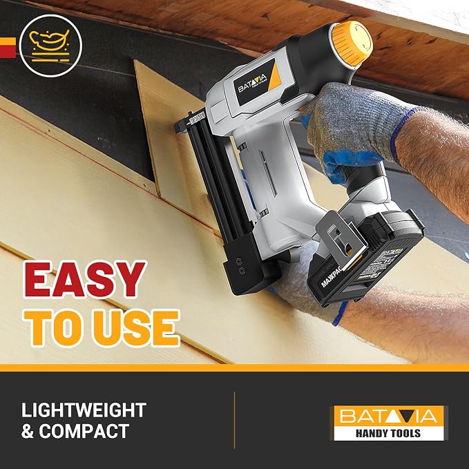20V Nail Gun Battery Powered, 18 GA 2-in-1 Cordless Brad Nailer Stapler with 2.0Ah Battery, 800 Nails(Up to 1-1/4") and 200 Staples, Electric Nail Gun for Upholstery, Woodworking & Home Improvement