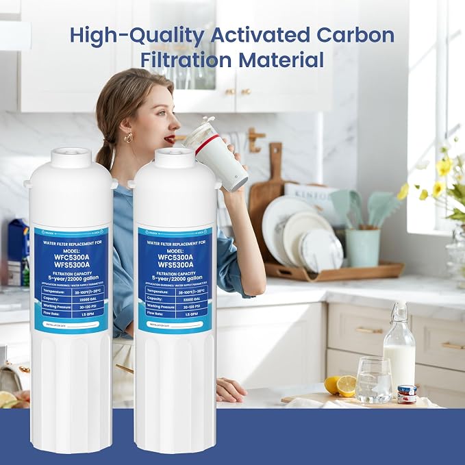 WFC5300A Water Filter Replacement Compatible with ICEPURE and PUREPLUS WFS5300A Water Filtration System, 3 Years or 22000 Gallons Ultra High Life 2 Pack