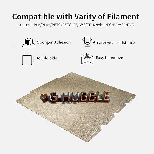 2 Packs Upgraded 430x430mm for Kobra 3 Max Build Plate PEI Bed Double Side Textured PEI Spring Steel Magnetic Platform for Anycubi Kobra 3 Max 3D Printer.