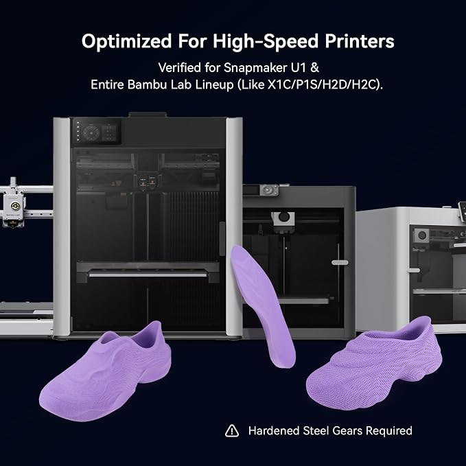 Siraya Tech Roamr TPU Air HR 80A Lilac Filament - 64A-80A Variable Hardness, 48-50% High Rebound, Foaming Flexible 3D Printer Filament, Matte Finish for Footwear 800g
