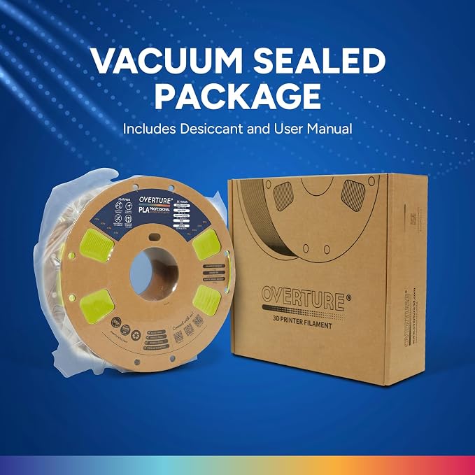 OVERTURE PLA Plus (PLA+) Filament 1.75mm PLA Professional Toughness Enhanced PLA Roll, Cardboard Spool, Premium PLA 1kg(2.2lbs), Dimensional Accuracy 99% Probability +/- 0.03mm (Highlight Yellow)
