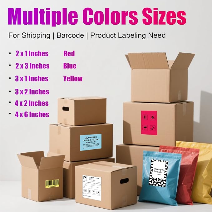 Industrial Thermal Transfer Labels, Blue, 4 x 2 Inches, 3 Inch Core, 2,750 Labels/Roll, Perforated, Ribbon Required, for Thermal Transfer Printers