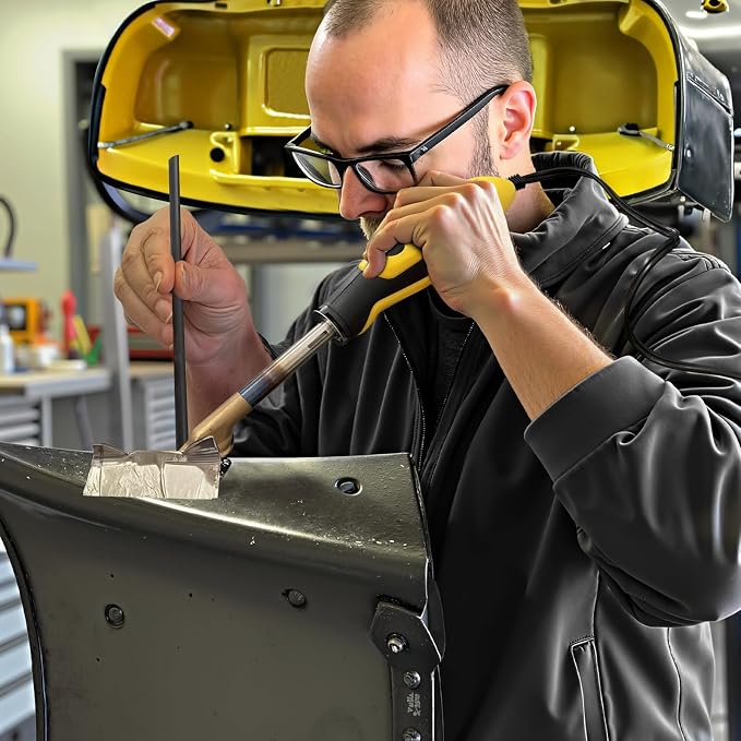 Allturn Plastic Welder 2-in-1 Car Bumper Repair Kit,YELLOW | Carry Case, 75 PCS Welding Rods, 400 PCS Staples