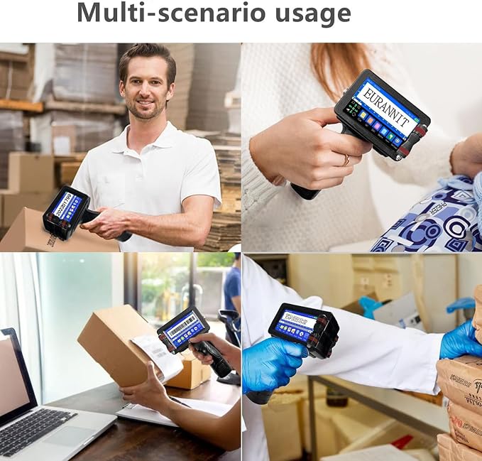 E16-1 Handheld Inkjet Printer, 1" Portable Smart Printer with ER521 Original Fast-Drying Ink, 360° Date Coder Printing Machine for Text/Barcode/Number/Image/Date Printer for Any Surface