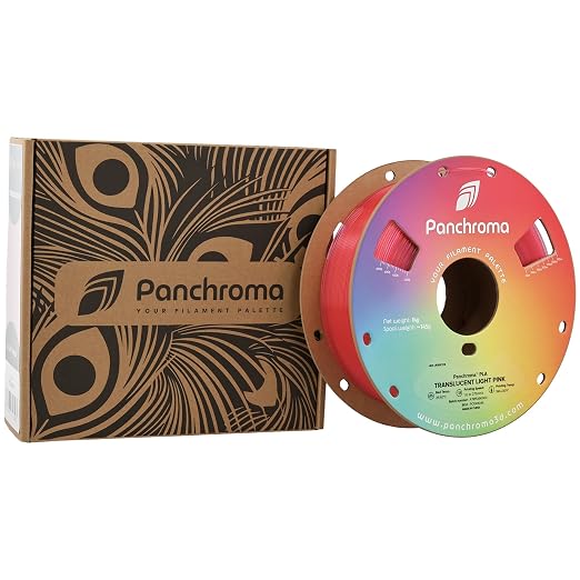 Polymaker Panchroma Translucent PLA Filament 1.75mm, 1kg, Light Pink | Neatly Wound, Semi Transparent PLA, Easy Print & Smooth Feeding, Compatible with Bambu Lab & Most 3D Printers