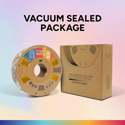 OVERTURE Matte PLA 1.75mm, Low Warp & Smooth Finish 3D Printer Filament | Frosted Matt Finish Hides Layer Lines, 1kg Spool (2.2lbs) Cardboard Spool, Fit Most FDM Printer (Matte Orange-Red)