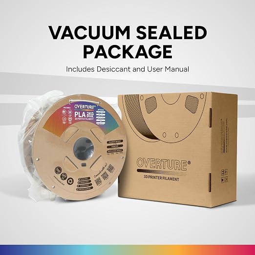 OVERTURE High Speed PLA Filament 1.75mm, Neatly Wound 3D Printer Filament 3kg Spool (6.6lbs) Rapid PLA, Dimensional Accuracy +/- 0.02 mm, Fit Most FDM 3D Printers (White 2KG-1 Pack)
