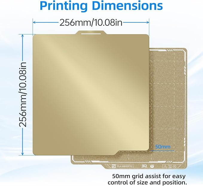 BIQU PyroGrip Smooth PEI+Textured PEI Build Plate for Bambu-Lab P1P P1S P2S X2D X1C X1E A1 257x257mm, Double Sided PEI Spring Steel Build Plate Flexible Sheet Print Bed Removable Surface Platform