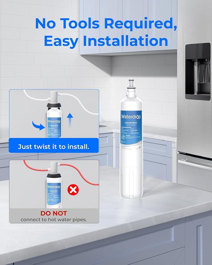 Waterdrop F-2000 Water Filter, Replacement for InSinkErator® F-1000 F-2000 Filter and AquaPure AP Easy C-Complete, Reduces Chlorine, Bad Taste & Odor, NSF/ANSI 42 Certified, 3 Pack