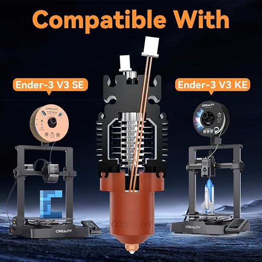 Creality Official Ender 3 V3 SE KE Hotend Upgrades Kit, 3D Printers Ceramic Heating Block with Quick-Swap Nozzle, Supports 300°C High Temperature, 600mm/s High-Speed for Ender 3 V3 SE/Ender 3 V3 KE
