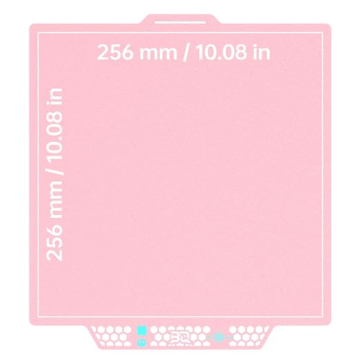 BIQU CryoGrip Pro Glacier Build Plate for Bambu-Lab X2D P2S P1S P1P X1C X1E A1 3D Printers, Double-Sided Fine Textured Spring Steel Sheet, Firm Adhesion, 257x257mm, Pink