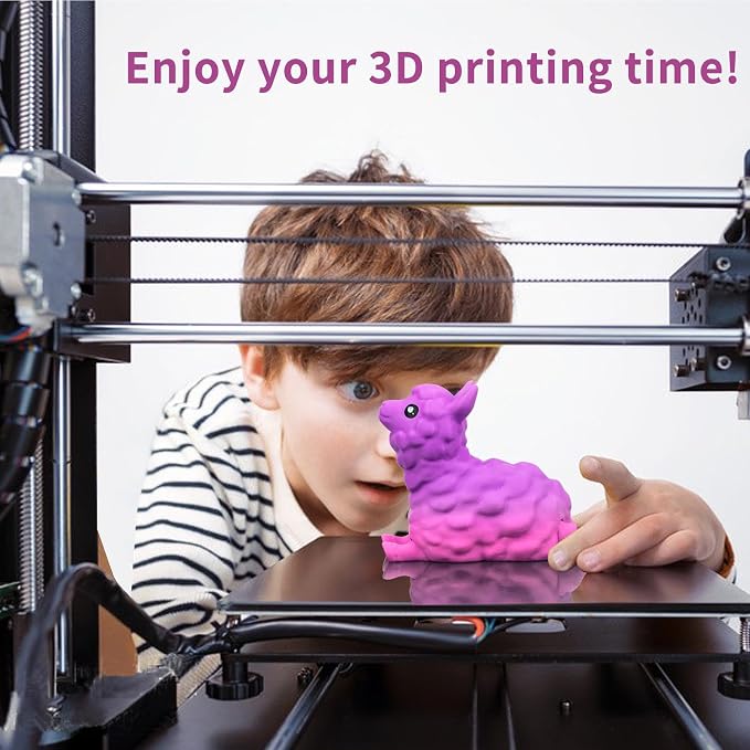 iSANMATE PLA+ Rainbow Filament, Gradient Multicolors, Color Change, 3D Printing Filament 1KG