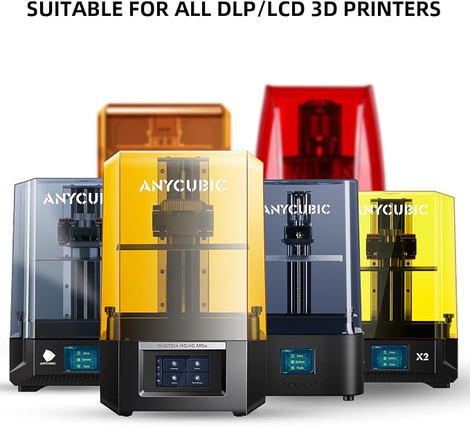 ANYCUBIC 3D Printer Resin Bundle, 405nm High Precision Fast Curing UV Photopolymer Resin for LCD 3D Printing, Clear+Clear, 2kg