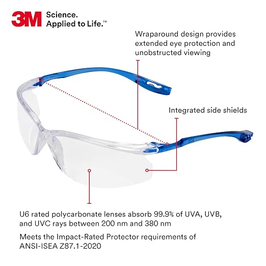 3M Safety Glasses Virtua CCS & Virtua Sport CCS 2-Pack, Clear Lens,ANSI Z87 | Anti-Fog, Corded Ear Plug Control System, Removable Foam Gasket