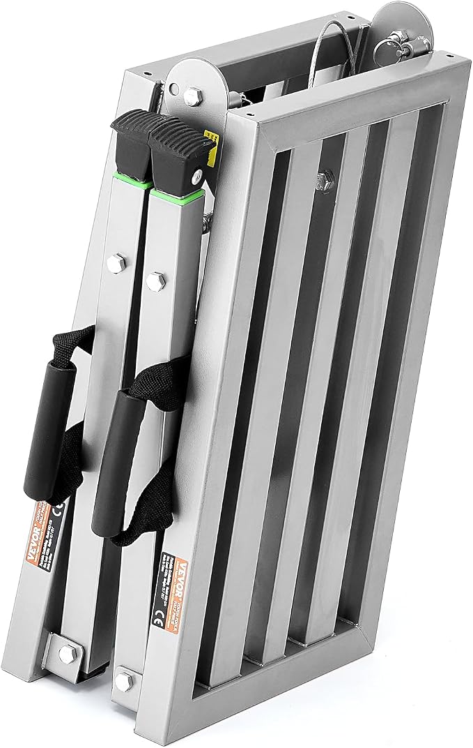 VEVOR Work Platform, 39"x 12" Portable Scaffolding Platform, Folding Steel Step Ladder Adjustable Height 19.7”-29.1”, 400 lbs Load Capacity, Non-Slip Drywall Painting Stool for Cleaning &Washing