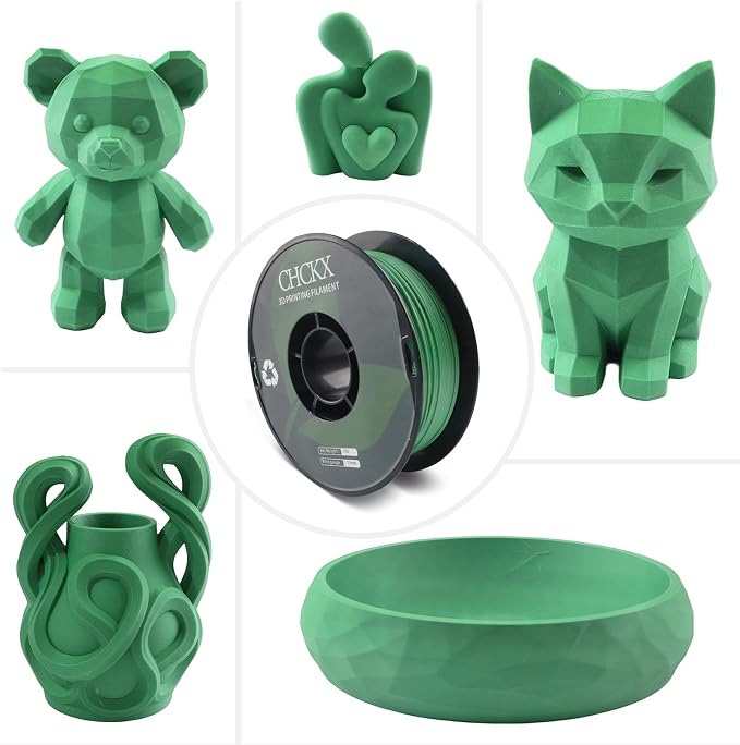 Matte PLA 3D Printer Filament, 1KG Spool(2.2lbs) 1.75mm PLA Gradient Filament for Most FDM 3D Printers,Forest Green