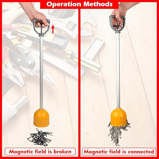 MUTUACTOR Strong Lifting Magnet with Handle,Quick Release Magnet Pickup Tools for Bulk Parts,Large Rare Earth Magnets Hand Tools for Transferring and Picking Up Nails Screws Nuts and Metal Objects
