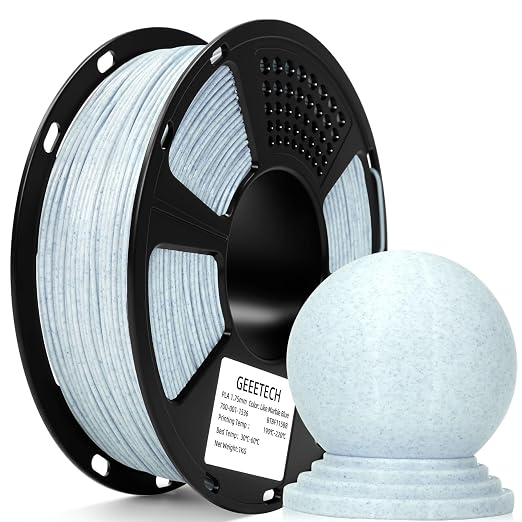 Geeetech Marble PLA Filament, Stone-Like Appearance, 1.75mm 3D Printing Filament 1kg(2.2lbs), Dimensional Accuracy +/- 0.02 mm, Marble White-Blue Stone Color, Fit Most FDM Printer