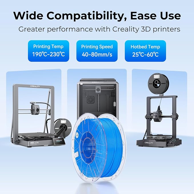 Creality Hyper PLA Filament Bundle 2KG, RFID 3D Printer Filament PLA 1.75mm for High Speed 30-600mm/s, Support CFS, Fits for Most 3D Printers (Black & White)