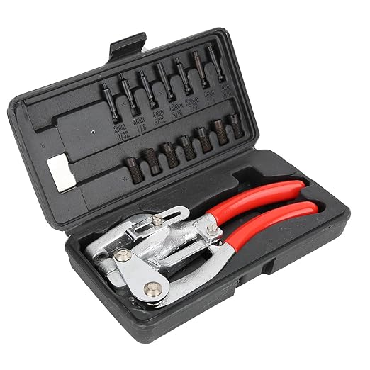 Dioche Handheld Hole Punch Kit – Stainless Steel & Plastic Hole Punch Pliers, Versatile Metal Punching Tool with Adjustable Depth for Leather, Belt, Card