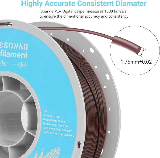 TECSONAR Matte Dual Color PLA 3D Printer Filament 1.75mm,1kg Spool (2.2lbs), Dimensional Accuracy +/- 0.02 mm Matte Black Red