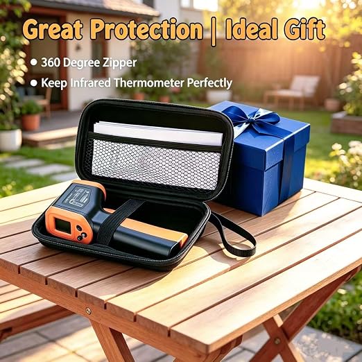 Blackstone Infrared Thermometer Temperature Gun for Cooking, IR Thermometer for Pizza Oven Griddle Cast Iron -58℉~1022℉ Non-Contact Digital Laser Thermometer Gun with Hard Storage Case (NOT for Human)